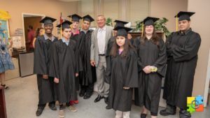 Gersh Academy 2019 Graduates Posing Backstage with Kevin Gersh