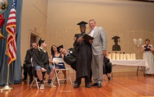 Kevin Gersh Congratulating a Gersh Academy Graduate