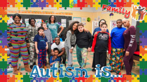 Framed Image of Gersh Academy Students and Their Tecahers on Pajama Day